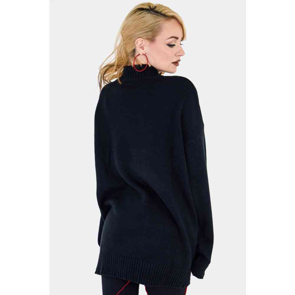 Jawbreaker - Mystic Cat Oversized Jumper - Black